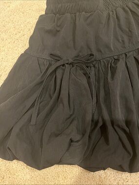Black Tiered Bubble Mini Skirt